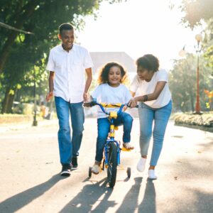 riding bike with family