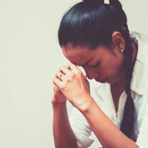 woman worried about unemployment